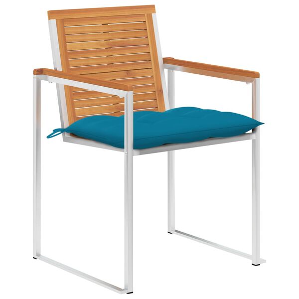 vidaXL Chaises de jardin lot de 4 avec coussins Bois d'acacia massif