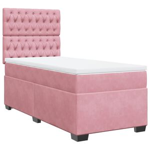 vidaXL Sommier &agrave; lattes de lit et matelas Rose 80x200 cm Velours