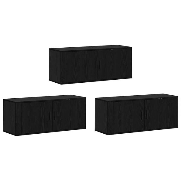 vidaXL Ensemble de meuble TV mural 3 pcs Ch&ecirc;ne noir 100 x 34,5 x 40 cm