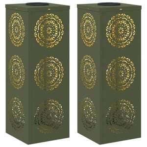vidaXL Lumi&egrave;re de chemin LED solaire 2 pc Blanc chaud 18 x 18 x 50 cm