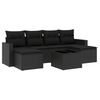 vidaXL Salon de jardin 7 pcs avec coussins noir r&eacute;sine tress&eacute;e
