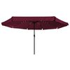 vidaXL Parasol de jardin Rouge et Noir 395 x 395 x 245 cm