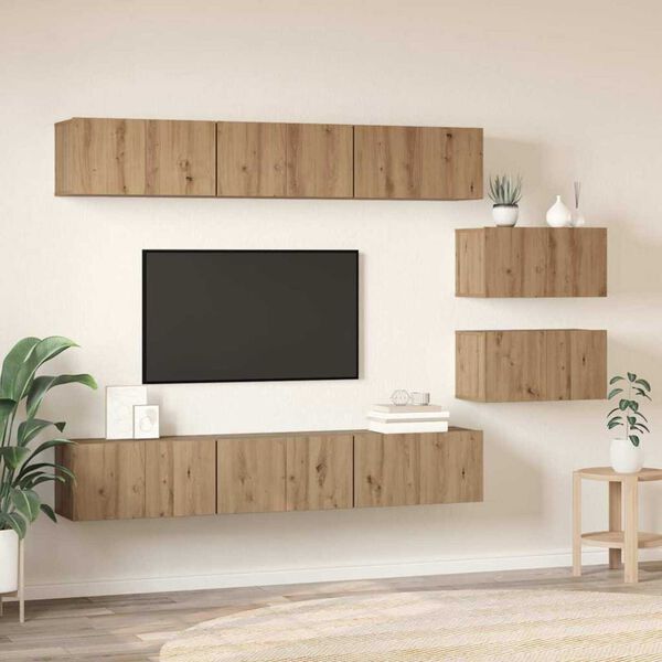 vidaXL Ensemble meuble TV Chêne artisanal Bois d'ingénierie