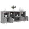 vidaXL Buffet avec lumi&egrave;res LED sonoma gris 163x37x67 cm