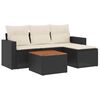 vidaXL Salon de jardin 5 pcs avec coussins noir r&eacute;sine tress&eacute;e