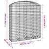 vidaXL Panier de gabions arqué 200x50x220/240 cm Fer galvanisé