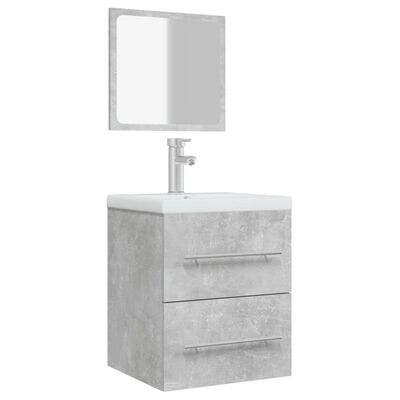 vidaXL Armoire de salle de bain avec miroir Gris béton 41x38,5x48 cm