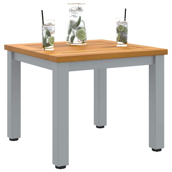 vidaXL Table de jardin Naturel et gris 45 x 45 x 38 cm