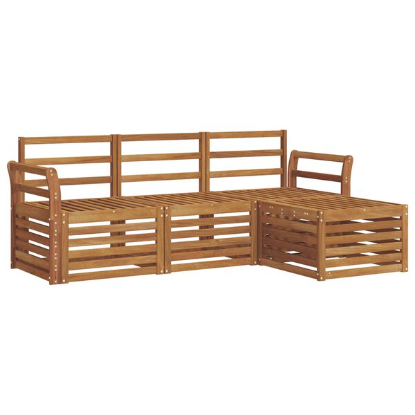 vidaXL Ensembles de canap&eacute;s 4 pcs Naturel Bois d'Acacia Massif