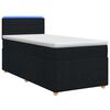 vidaXL Lit boxspring avec matelas Noir 100 x 200 cm Tissu