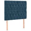 vidaXL T&ecirc;te de lit Bleu fonc&eacute; 90x7x118/128 cm Velours