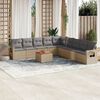 vidaXL Salon de jardin avec coussins 10 pcs beige r&eacute;sine tress&eacute;e