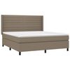 vidaXL Sommier &agrave; lattes de lit matelas et LED Taupe 180x200 cm Tissu