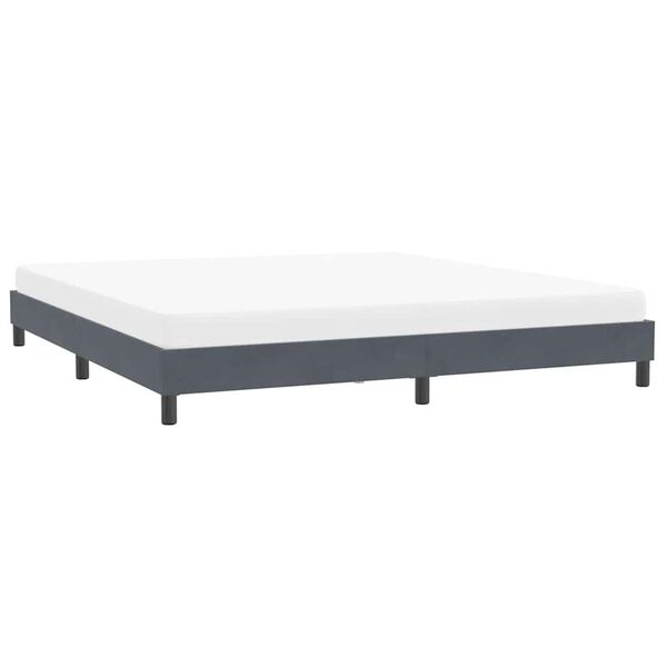 vidaXL Cadre de lit sans matelas gris fonc&eacute; 200x220 cm velours