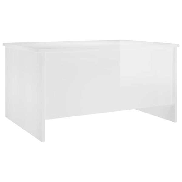 vidaXL Table basse blanc brillant 80x55,5x41,5 cm bois d'ingénierie