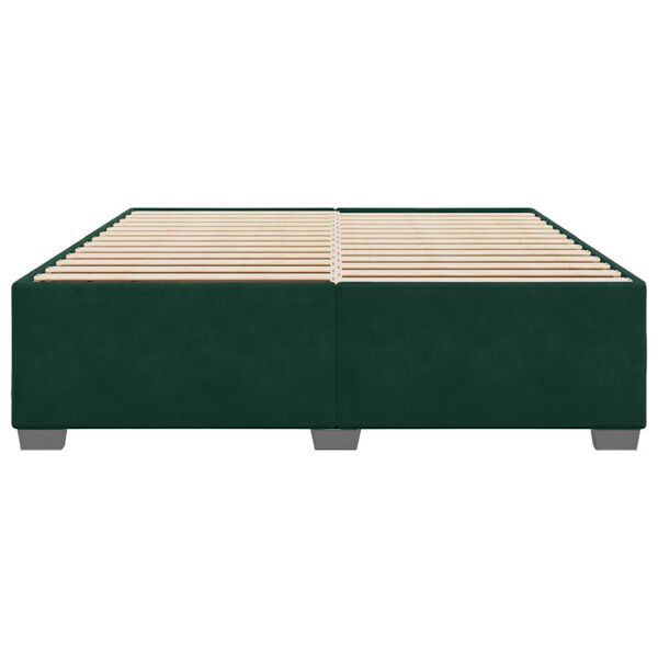 vidaXL Cadre de lit sans matelas vert fonc&eacute; 180x200 cm velours