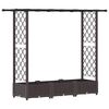 vidaXL Lit &Eacute;lev&eacute; avec Treillis et Toit Marron 164 x 40 x 123 cm PP