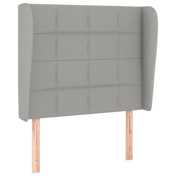 vidaXL T&ecirc;te de lit avec oreilles Gris clair 93x23x118/128 cm Tissu