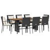 vidaXL Ensemble &agrave; manger de jardin 9pcs coussins noir r&eacute;sine tress&eacute;e
