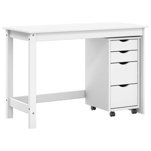 vidaXL Ensemble bureau et cabinet roulant MOSS 2 pc Blanc