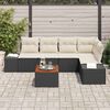 vidaXL Ensemble de canap&eacute; de jardin avec coussin 6 pcs Noir polyrotin
