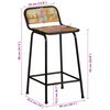 vidaXL Tabourets de bar lot de 2 46x35,5x80cm bois massif récupération