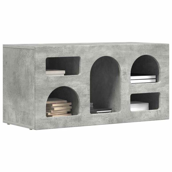 vidaXL Meuble TV Gris béton 80 x 35 x 40 cm Bois d'ingénierie