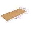 vidaXL Tapis d'escalier autocollants 15 pcs 65x21x4 cm sisal
