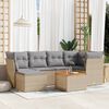 vidaXL Salon de jardin avec coussins 7 pcs beige r&eacute;sine tress&eacute;e