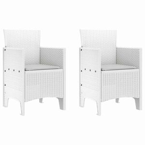 vidaXL Chaise de jardin 2 pcs Blanc 53 x 49 x 85 cm Polypropyl&egrave;ne