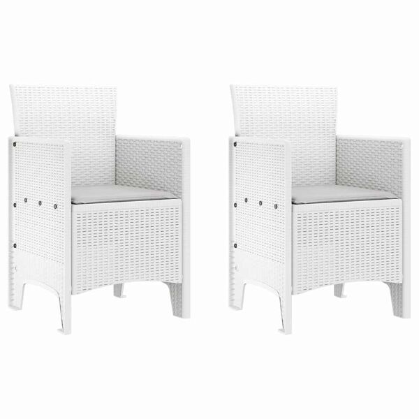vidaXL Chaise de jardin 2 pcs Blanc 53 x 49 x 85 cm Polypropyl&egrave;ne