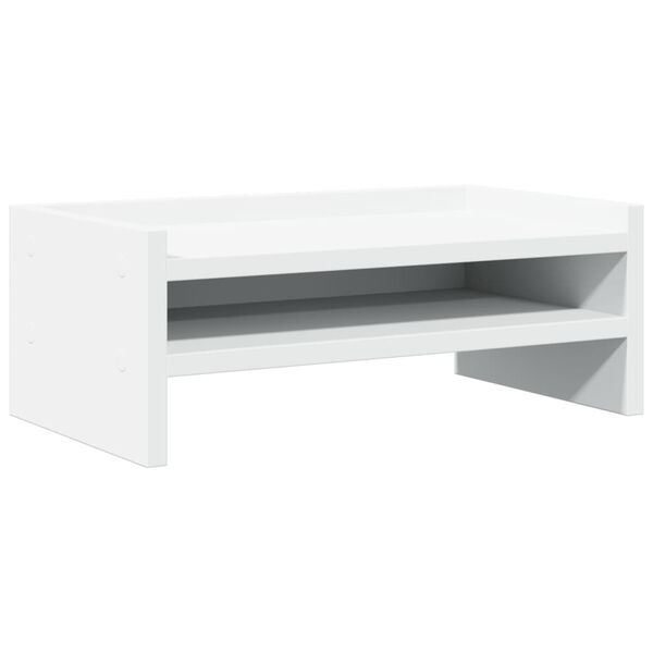 vidaXL Support de moniteur blanc 42x24x16 cm bois d'ing&eacute;nierie
