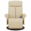 vidaXL Fauteuil inclinable de massage avec repose-pieds cr&egrave;me tissu