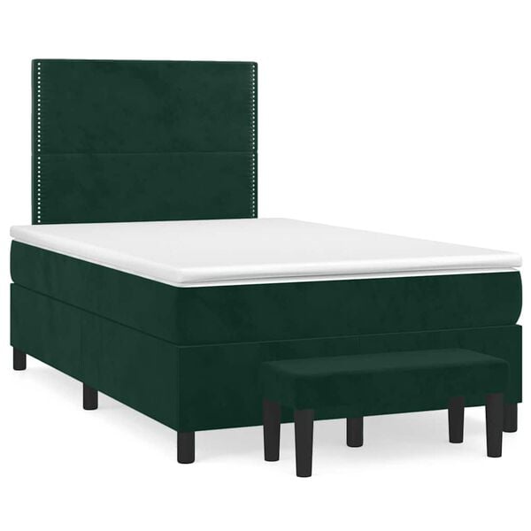vidaXL Sommier &agrave; lattes de lit avec matelas vert fonc&eacute; 120x190 cm