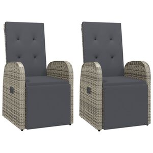 vidaXL Chaises de jardin inclinables coussins lot de 2 R&eacute;sine tress&eacute;e