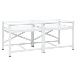 vidaXL Double socle pour machine &agrave; laver &eacute;tag&egrave;res coulissantes blanc