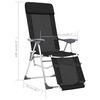 vidaXL Chaises de camping pliables lot de 2 repose-pied Noir Aluminium