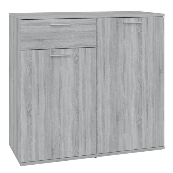vidaXL Buffet Sonoma gris 80x36x75 cm Bois d'ingénierie