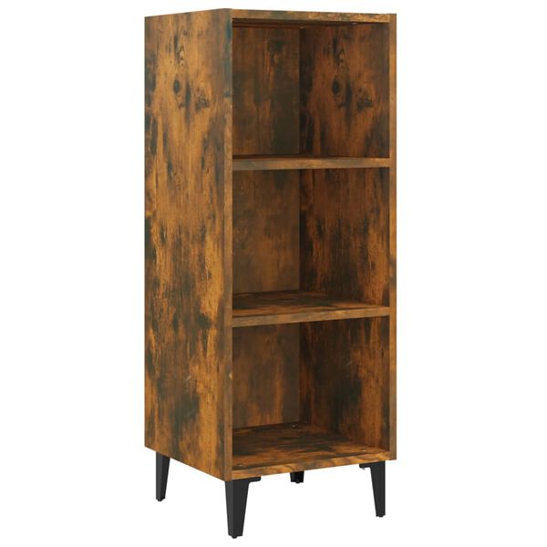 vidaXL Buffet chêne fumé 34,5x32,5x90 cm bois d'ingénierie