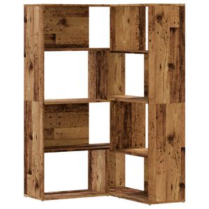 vidaXL Biblioth&egrave;que d'angle &agrave; 4 niveaux vieux bois bois d'ing&eacute;nierie