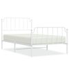 vidaXL Cadre de lit m&eacute;tal sans matelas et pied de lit blanc 107x203 cm