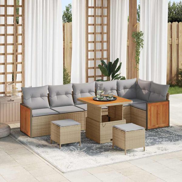 vidaXL Ensemble de canap&eacute; de jardin 11 pcs Beige et Gris clair