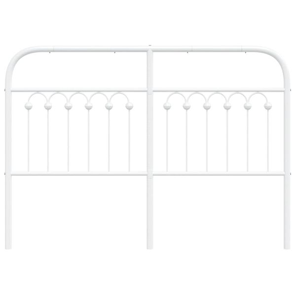 vidaXL T&ecirc;te de lit de remplacement m&eacute;tal blanc 135 cm