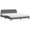 vidaXL Lit avec matelas Dover gris fonc&eacute; 180x200 cm tissu