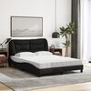 vidaXL Lit avec matelas Hvar noir 140x200 cm tissu