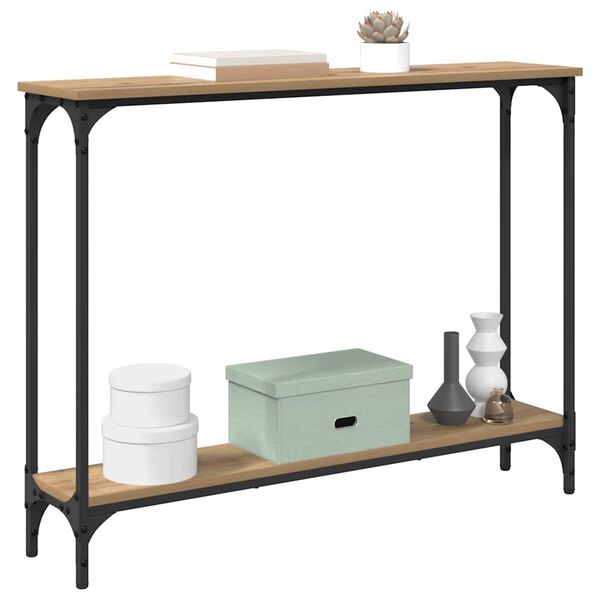 vidaXL Table console avec &eacute;tag&egrave;re Ch&ecirc;ne artisanal 100 x 22,5 x 75 cm