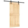 vidaXL Porte coulissante Naturel et noir 95 x 210 cm