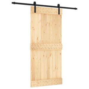 vidaXL Porte coulissante Naturel et noir 95 x 210 cm