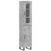 vidaXL Buffet haut Gris b&eacute;ton 34,5x34x180 cm Bois d'ing&eacute;nierie