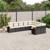 vidaXL Salon de jardin 9 pcs avec coussins noir r&eacute;sine tress&eacute;e